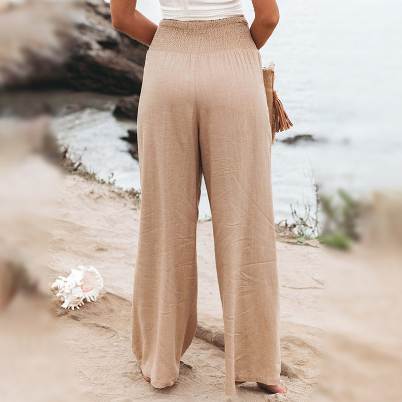 Livia | Damenhose mit Weitem Bein und Hochgeschnittenem Bund für Elegante Anlässe
