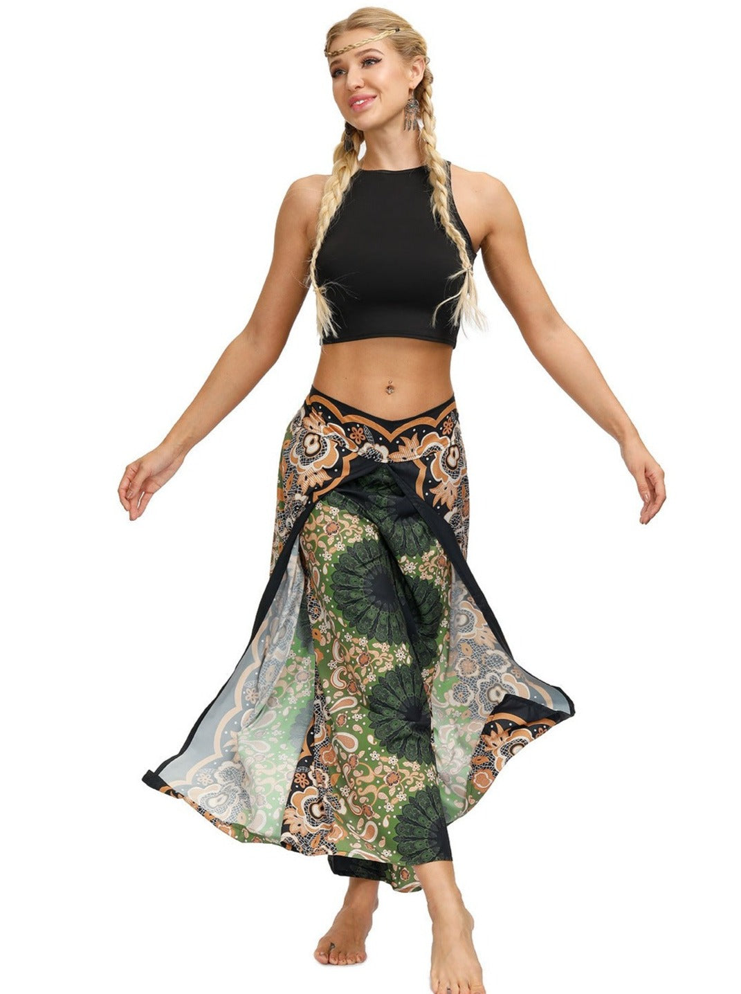 Luna | Yoga-Hose mit weitem Bein und Boho-Muster für aktive Frauen