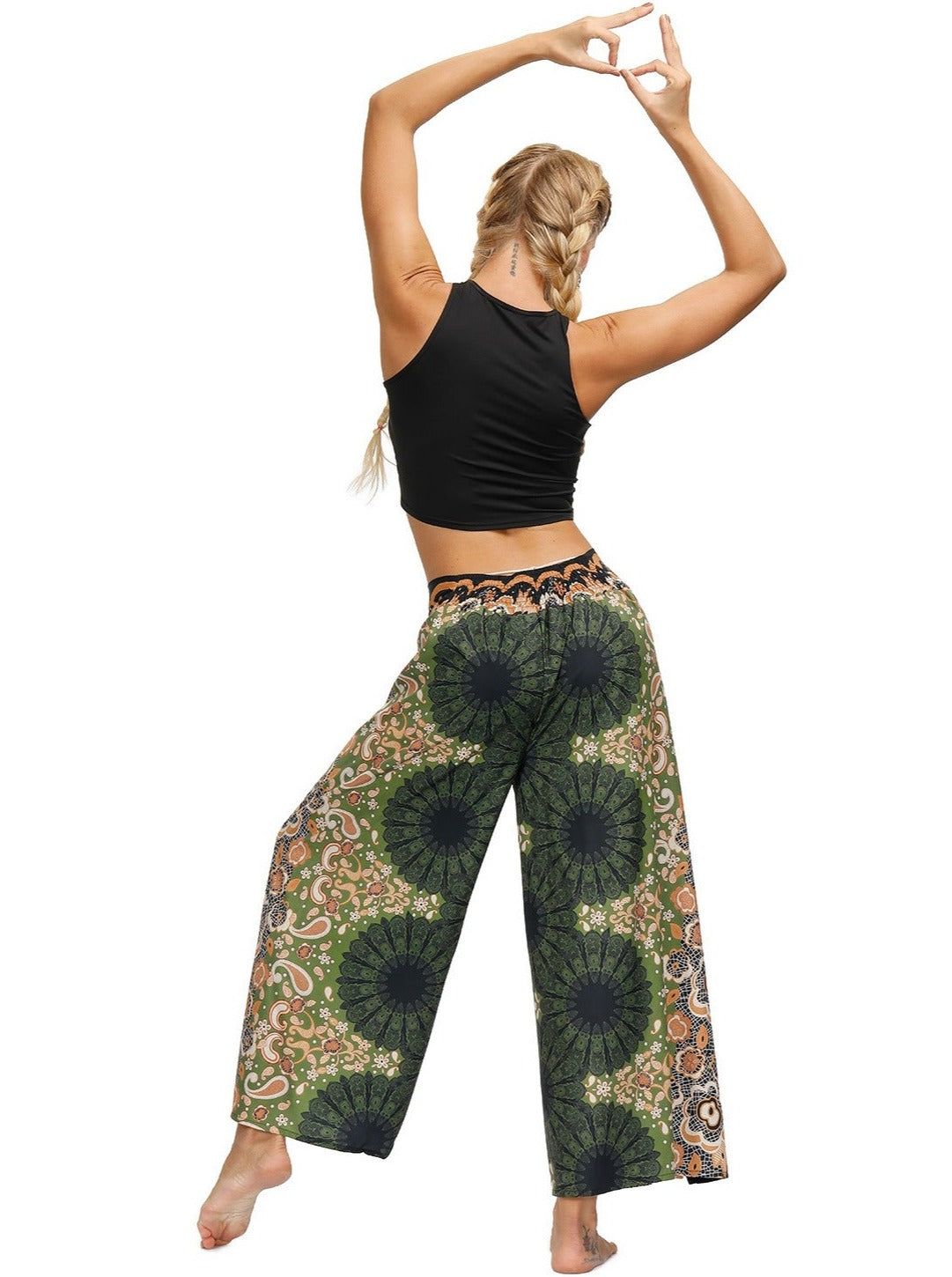 Luna | Yoga-Hose mit weitem Bein und Boho-Muster für aktive Frauen