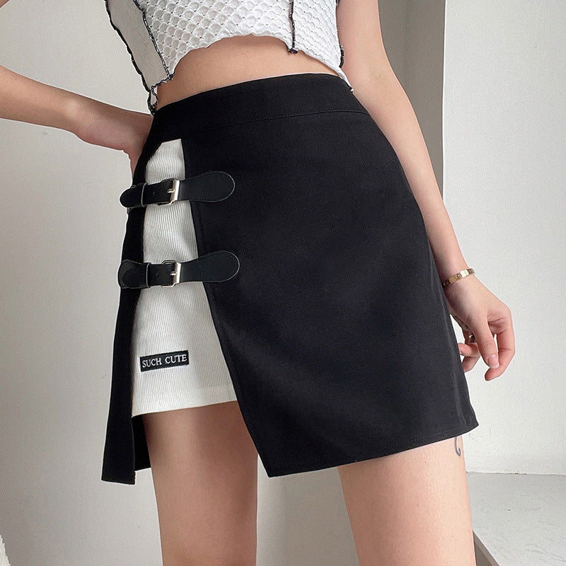Isadora | Lederrock mit Eleganter Silhouette und Bestickten Knöpfen für Frauen