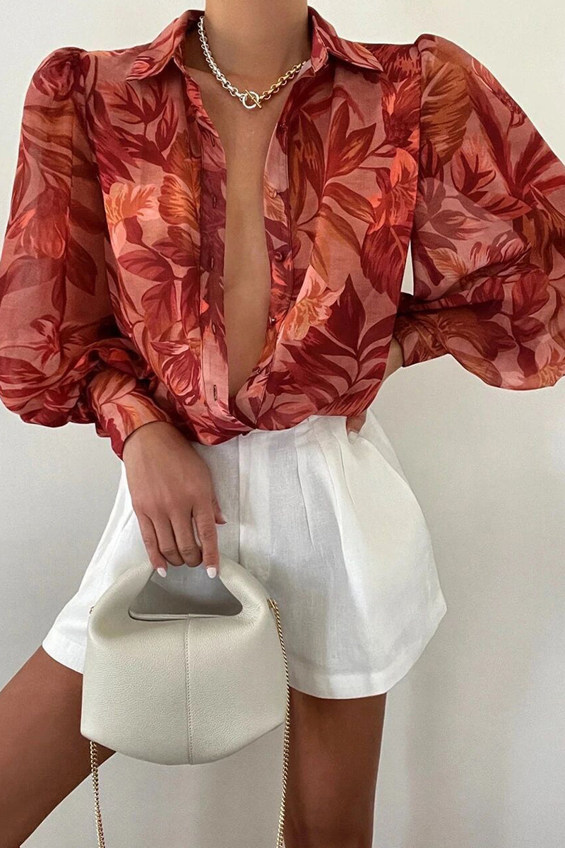 Zephyr | Bluse mit geblümtem Kragen