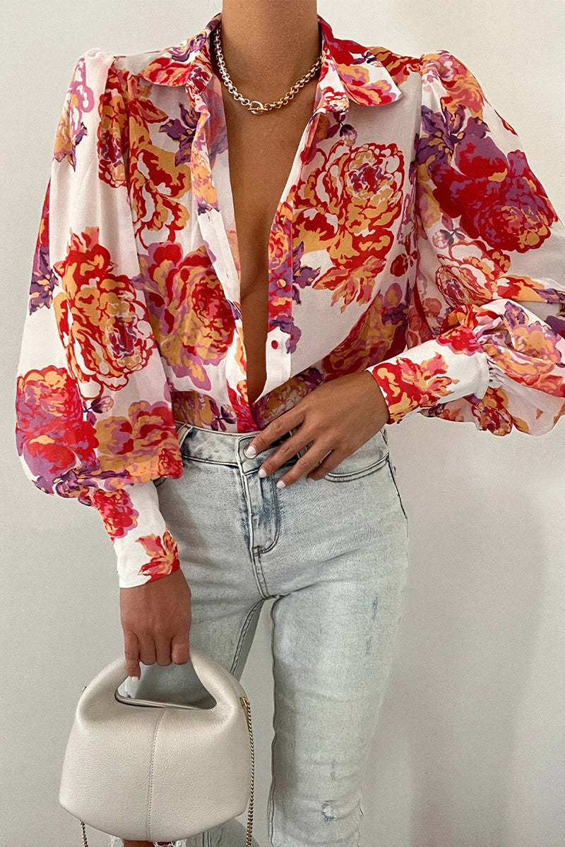 Zephyr | Bluse mit geblümtem Kragen