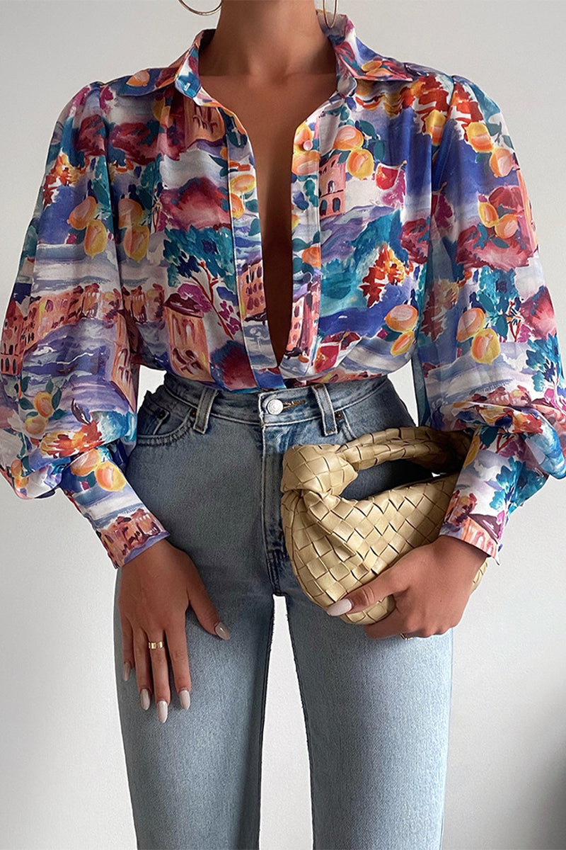 Zephyr | Bluse mit geblümtem Kragen