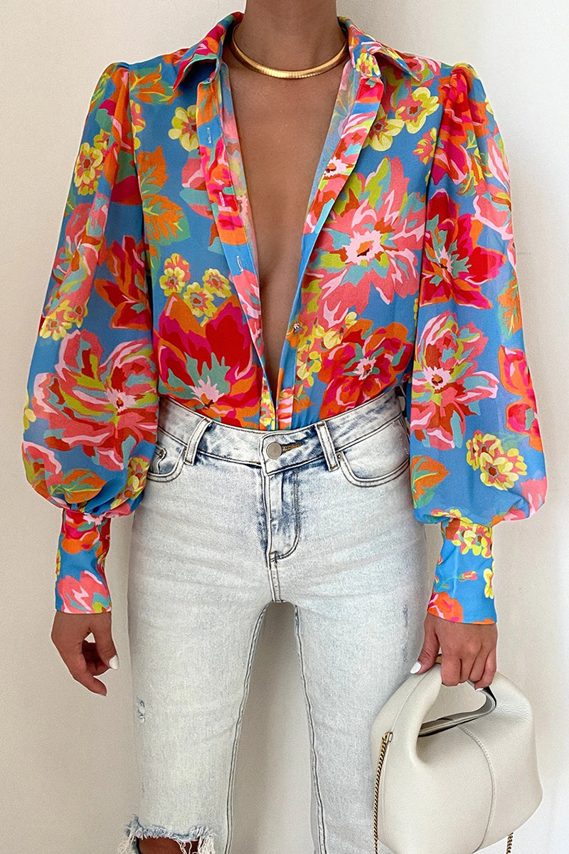 Zephyr | Bluse mit geblümtem Kragen