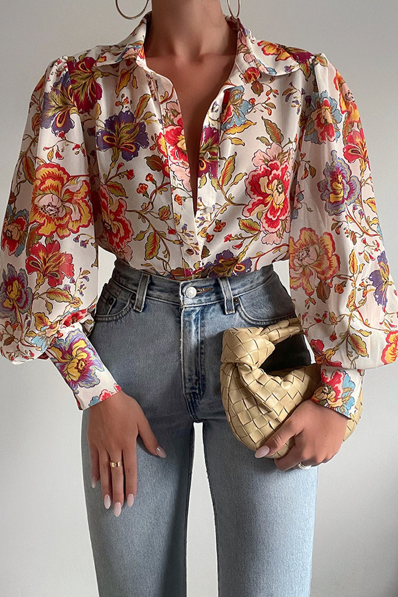Zephyr | Bluse mit geblümtem Kragen