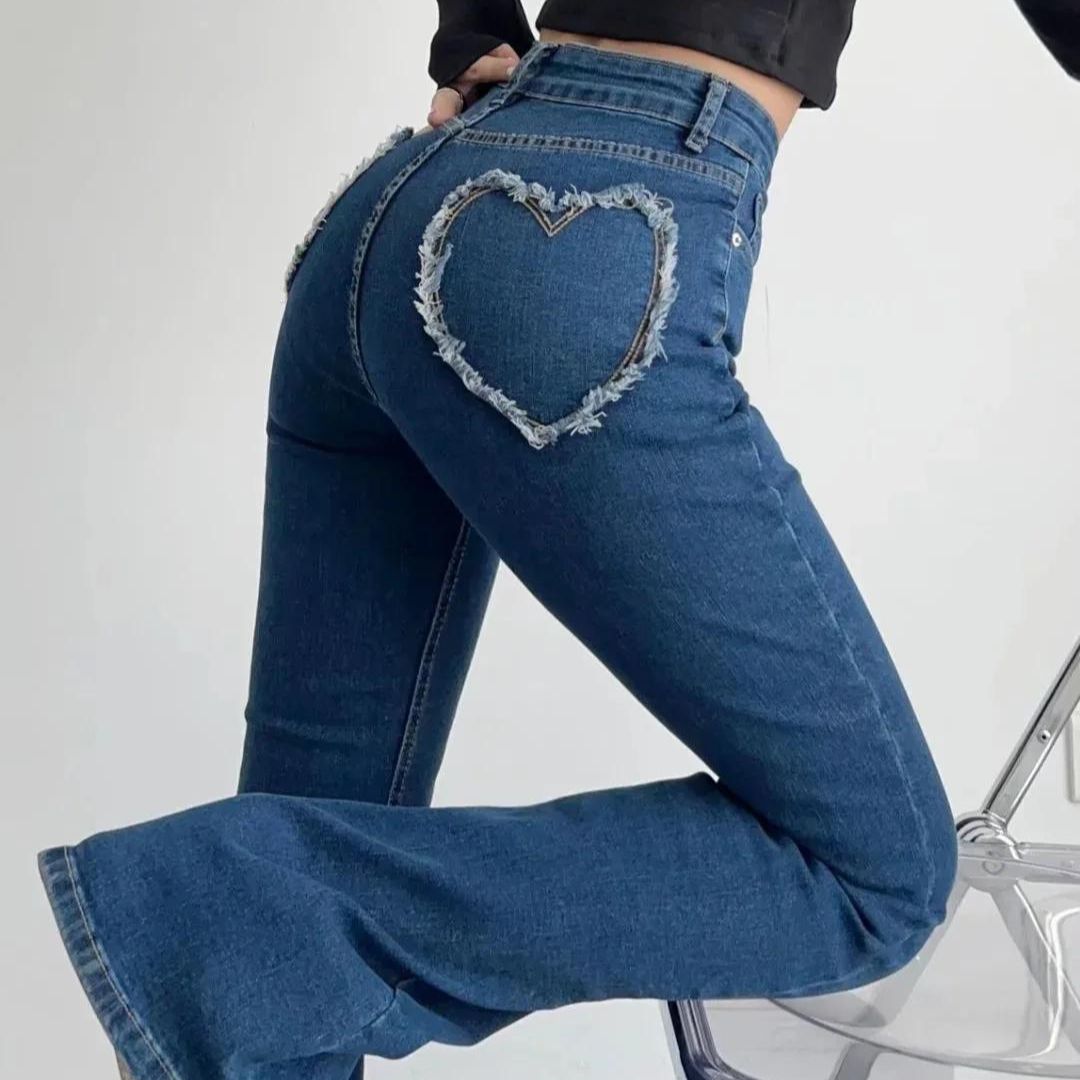 Siena | Jeans mit Herzfransen und Hochbund für einen verspielten Look