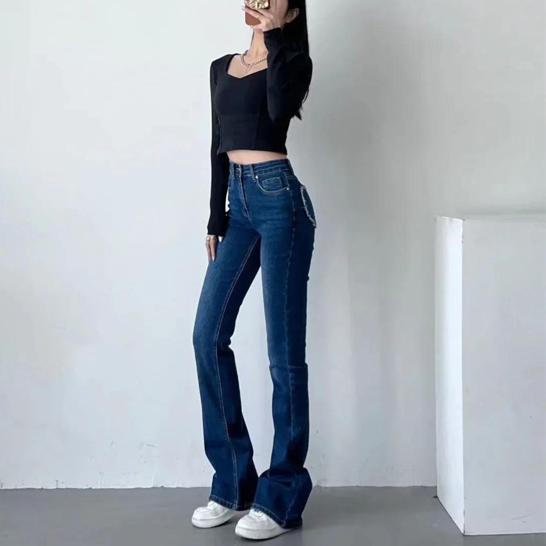 Siena | Jeans mit Herzfransen und Hochbund für einen verspielten Look