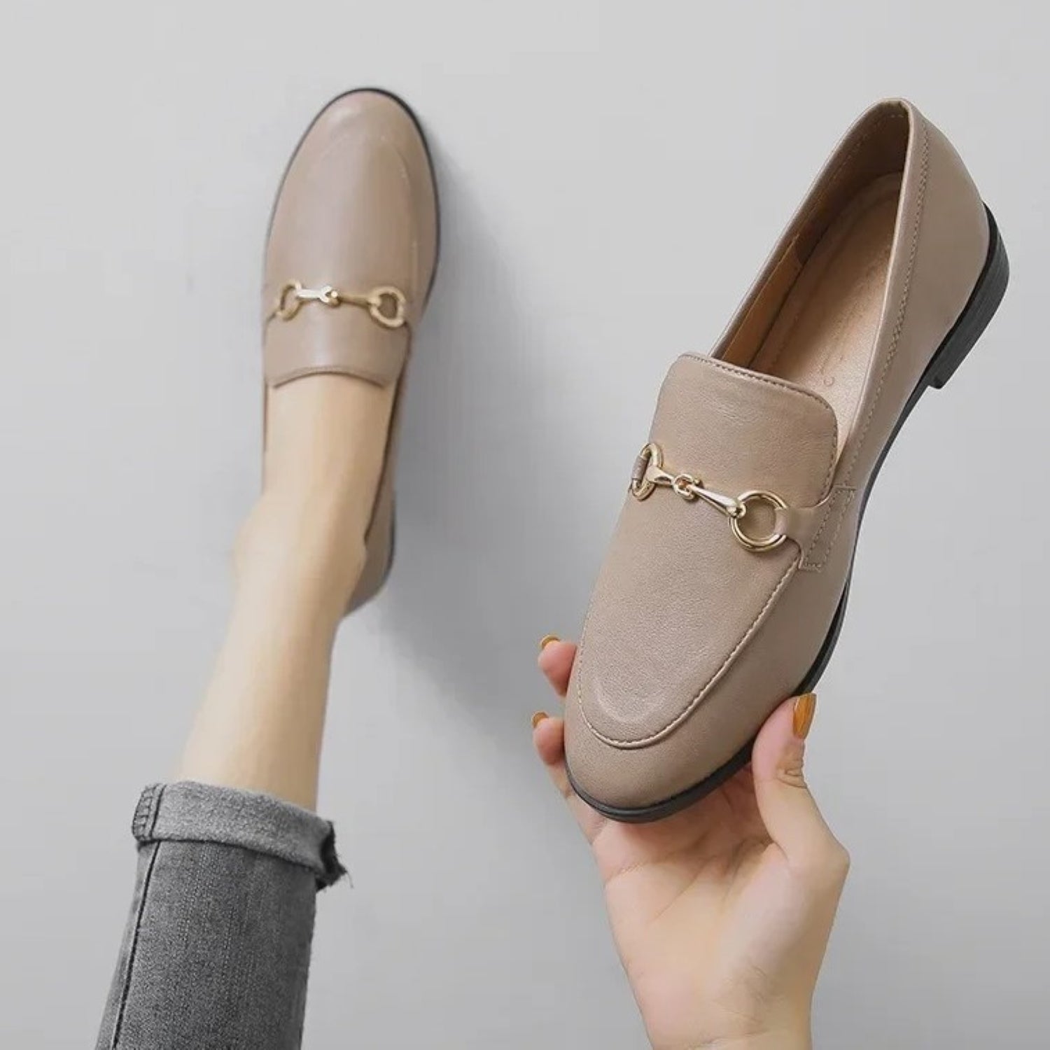 VIDA Leder Mokassin Stil Damen Loafer