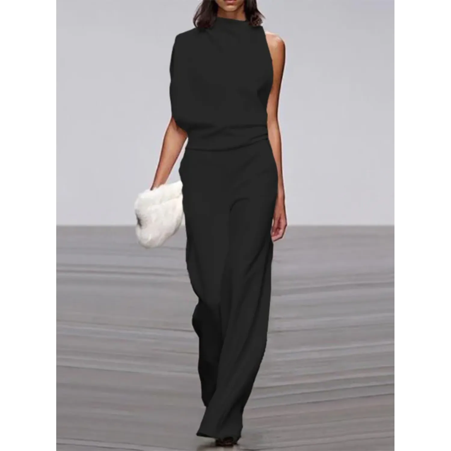 VIDA Ärmelloser Jumpsuit für Frauen mit weitem Bein
