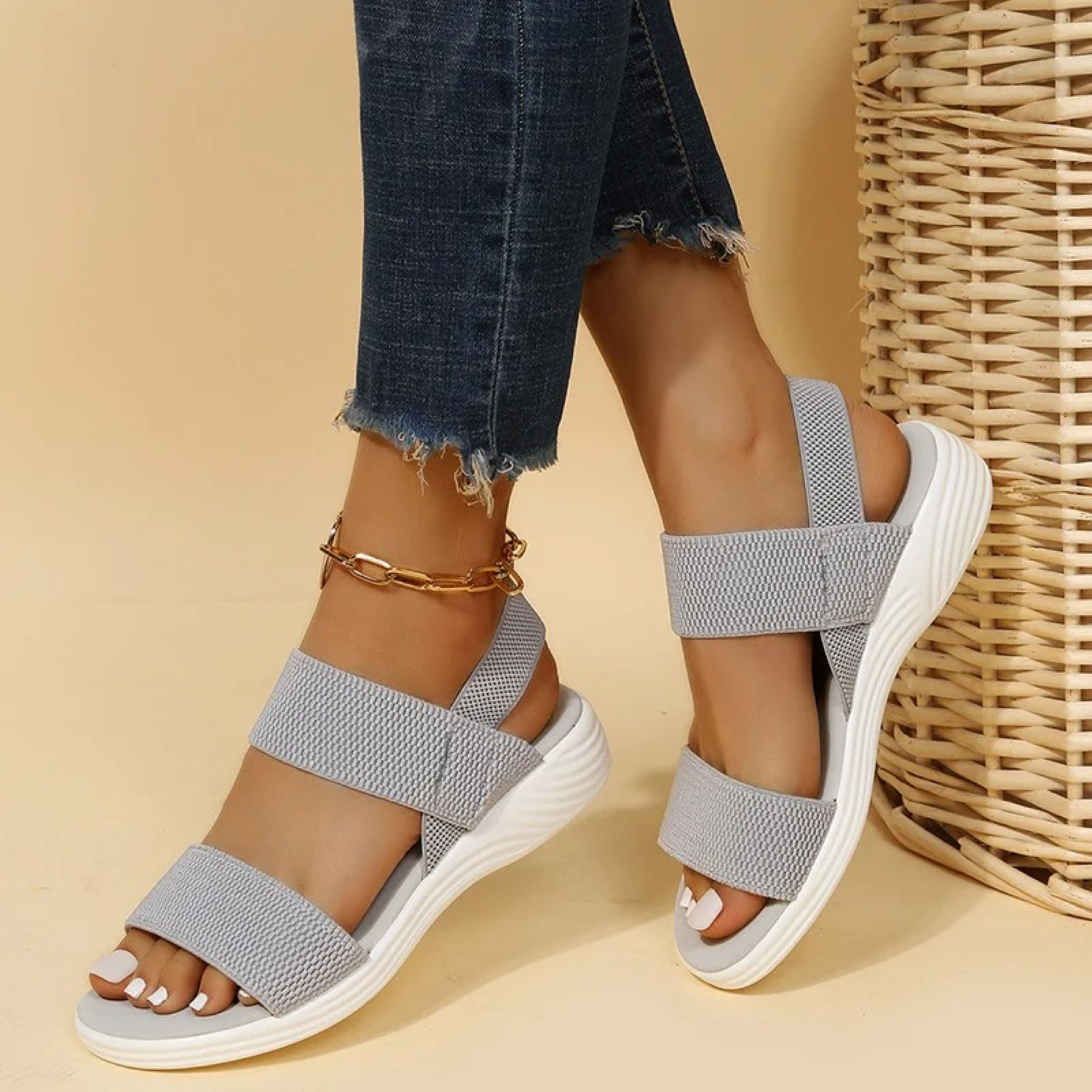 VIDA Damen Sandalen mit Mesh-Riemen