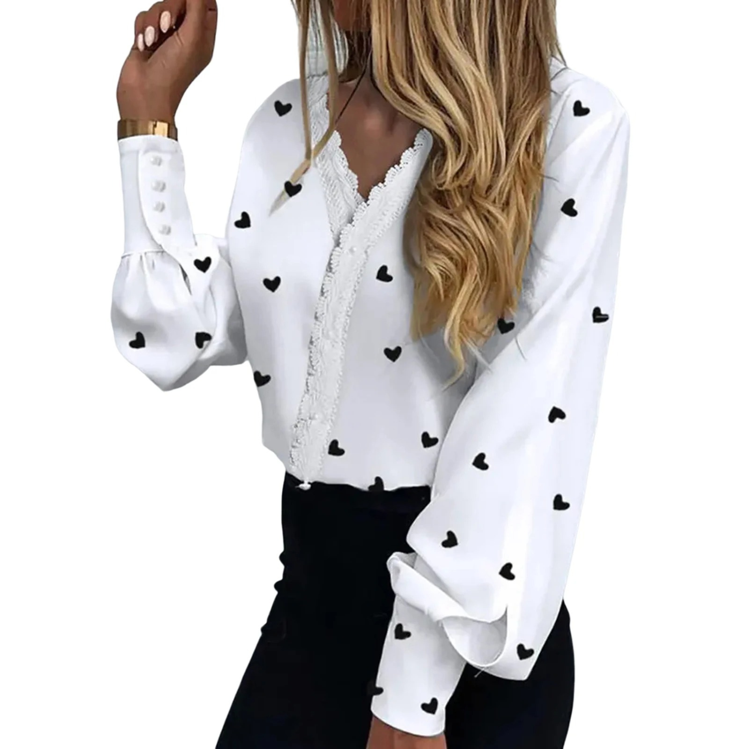 VIDA Damen Blusen mit Leopardenprint und weiten Ärmeln