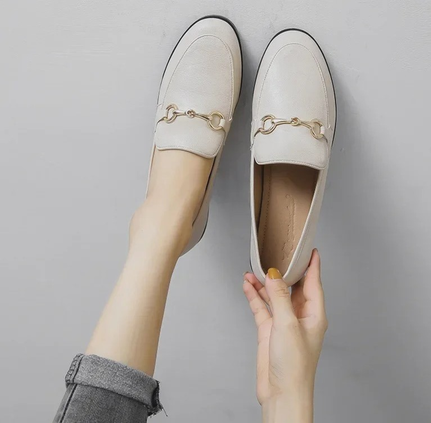 VIDA Leder Mokassin Stil Damen Loafer