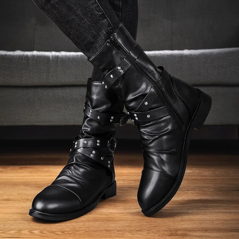 Hugo - Herren Vintage Lederstiefel
