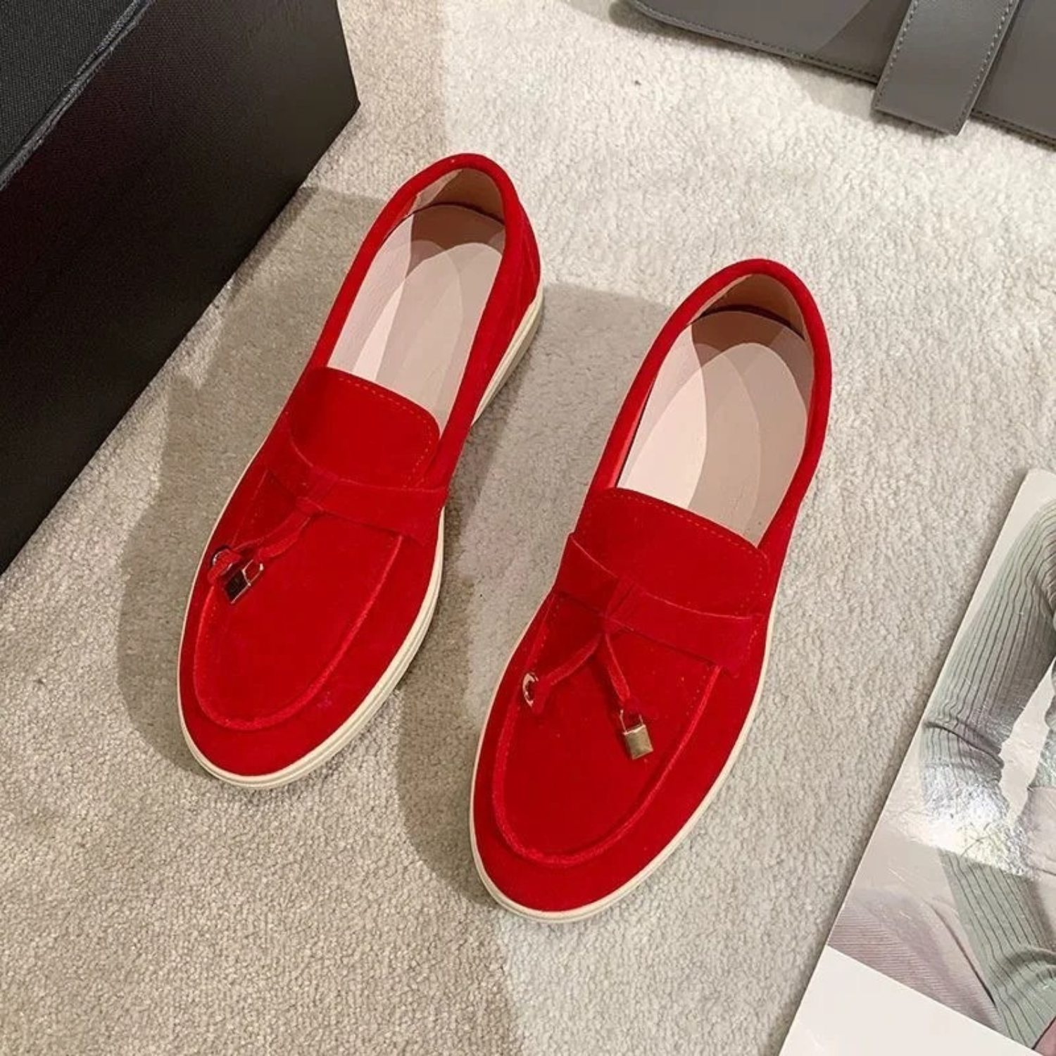 VIDA Vulkanisierte Schnalle Schnur Damen Loafer
