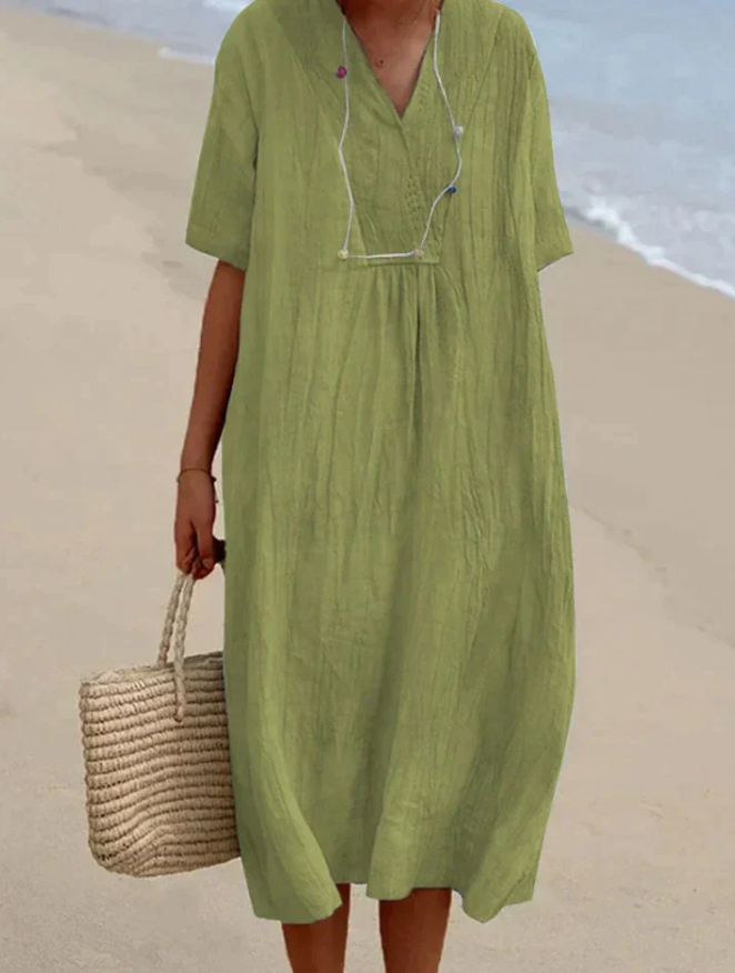 VIDA - Baumwoll-leinen-kleid