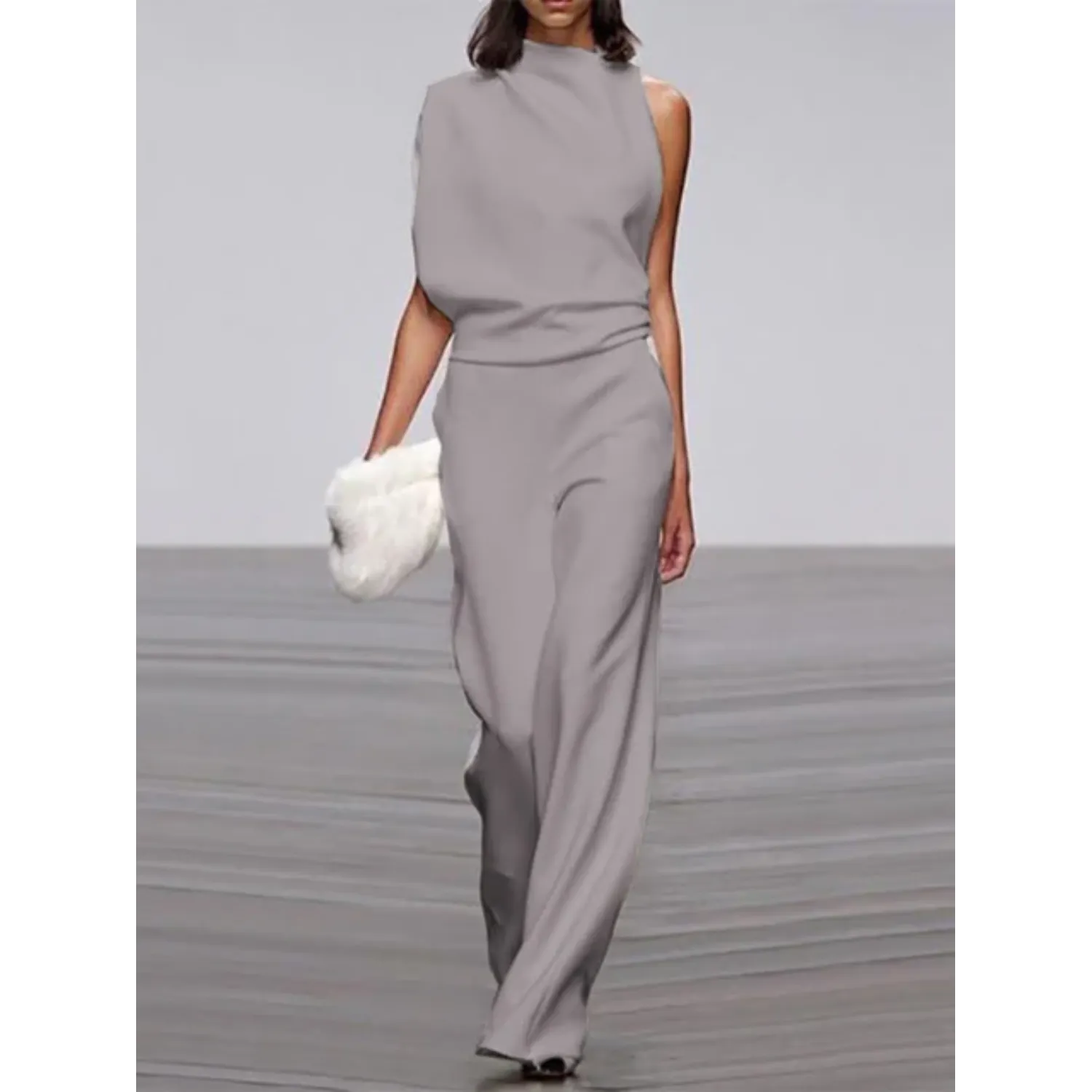 VIDA Ärmelloser Jumpsuit für Frauen mit weitem Bein