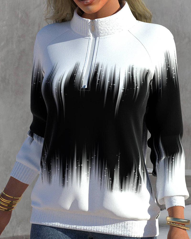 Celestia | Rollkragenpullover mit Einzigartigem Farbverlauf und Halben Reißverschluss für Damen