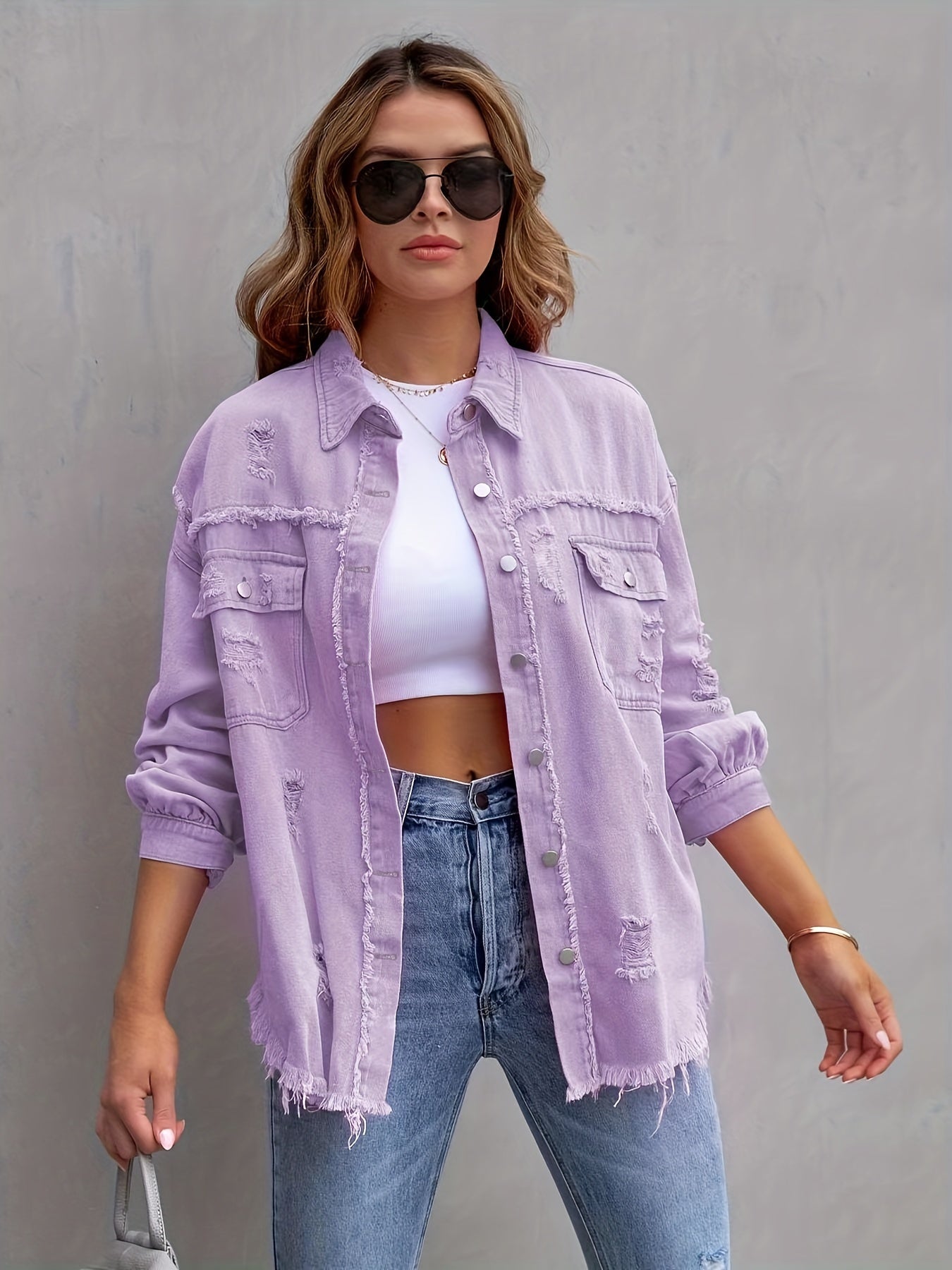 Zahara | Denimjacke mit Zerrissenen Details und Lässiger Passform für Frauen