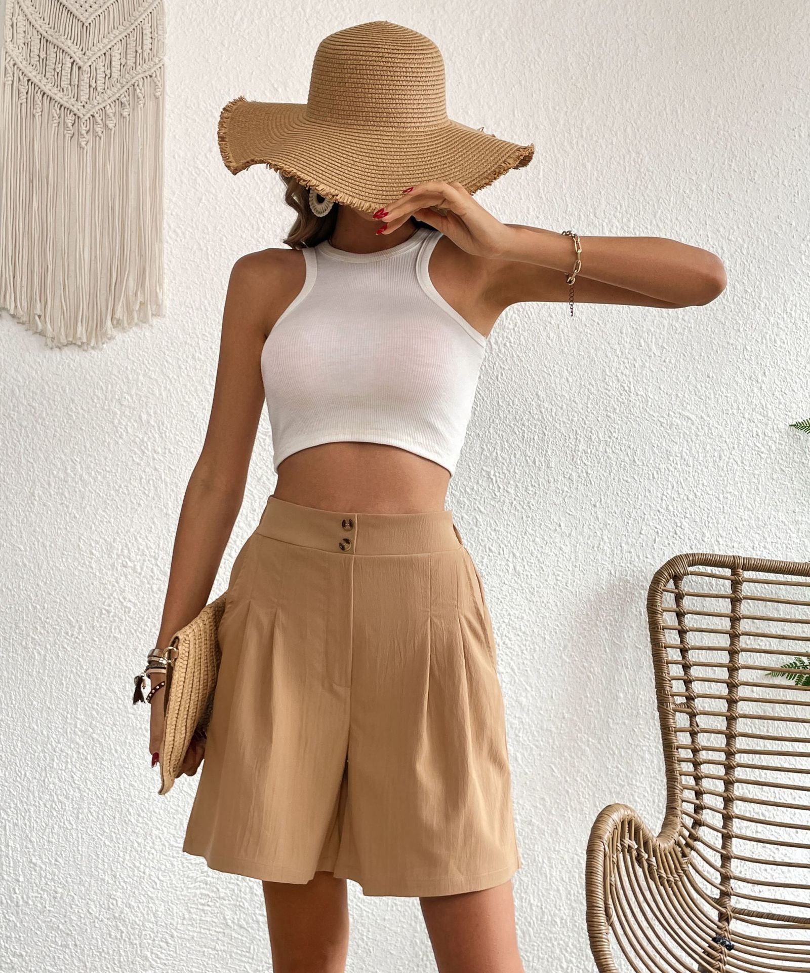 Liora | Shorts mit Hoher Taille und Weitem Bein für Damen