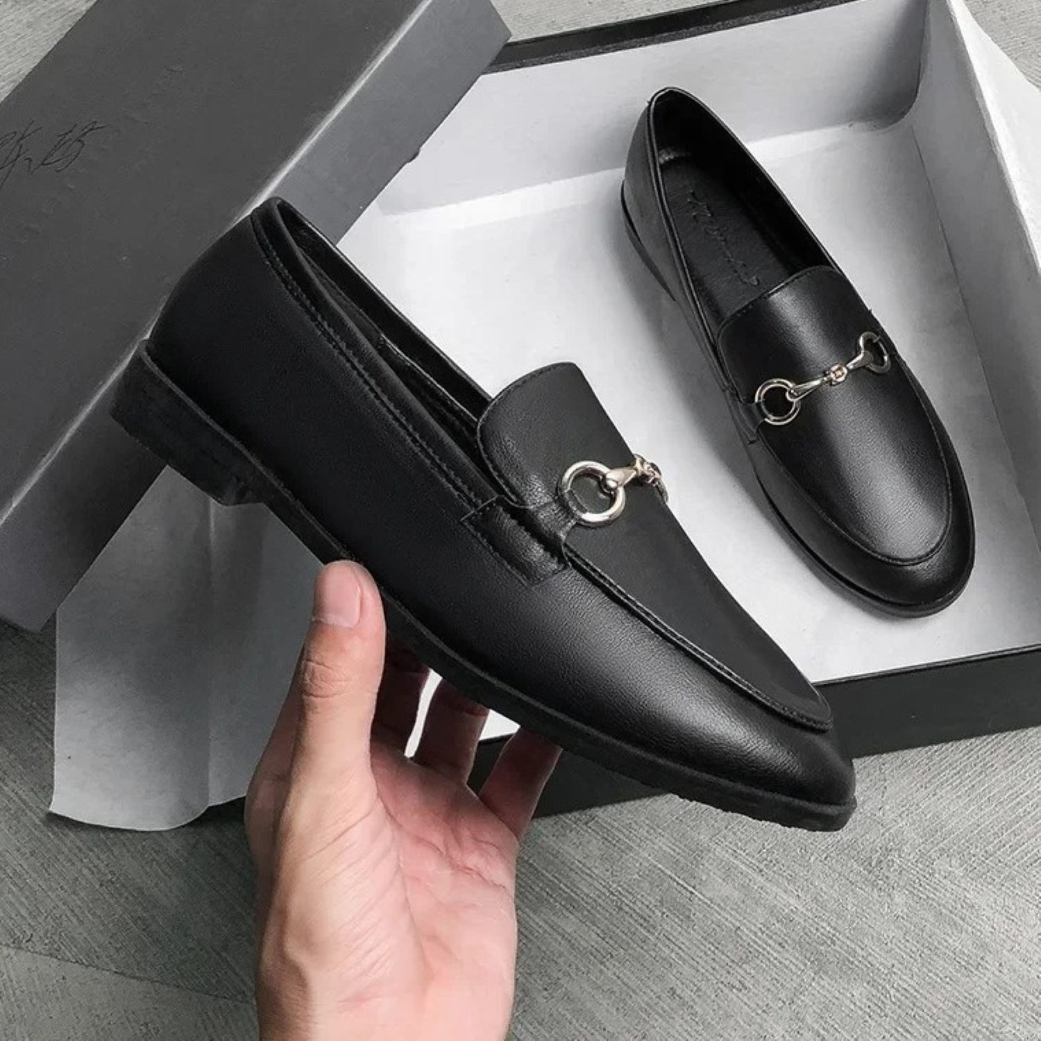 VIDA Leder Mokassin Stil Damen Loafer