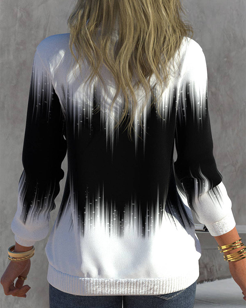 Celestia | Rollkragenpullover mit Einzigartigem Farbverlauf und Halben Reißverschluss für Damen
