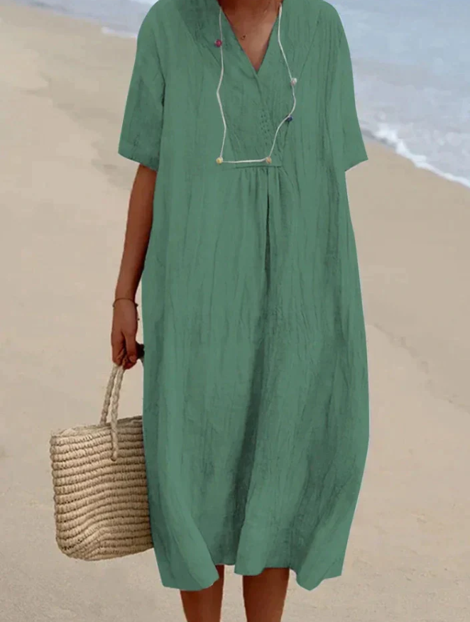 VIDA - Baumwoll-leinen-kleid