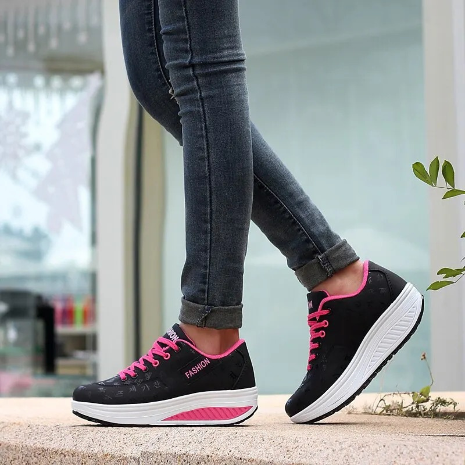 VIDA Damen Wanderschuhe mit Buchstabendruck-Schnürsenkel