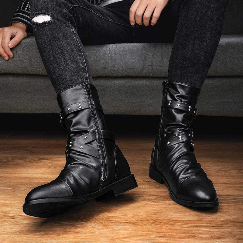 Hugo - Herren Vintage Lederstiefel