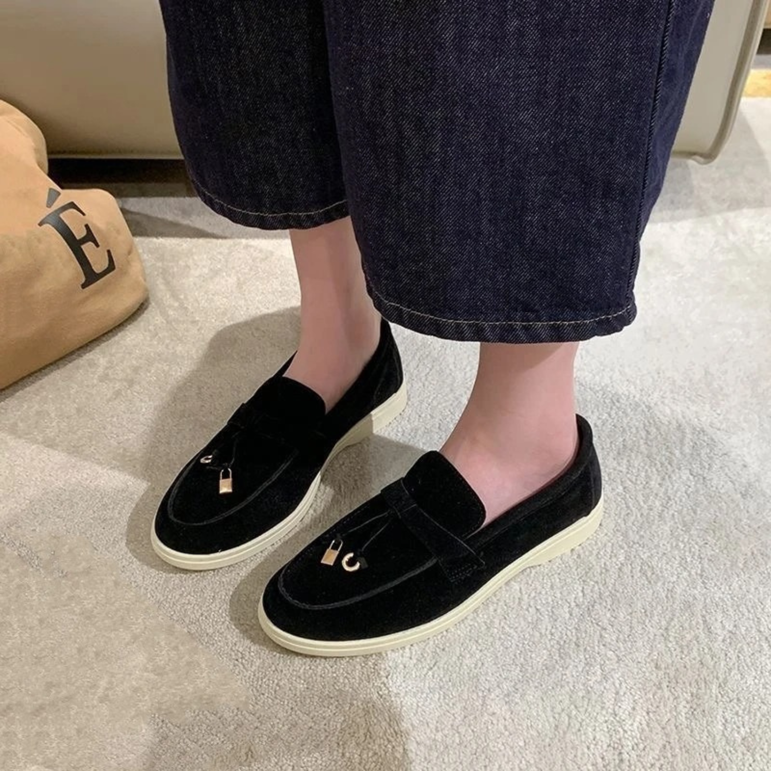 VIDA Vulkanisierte Schnalle Schnur Damen Loafer