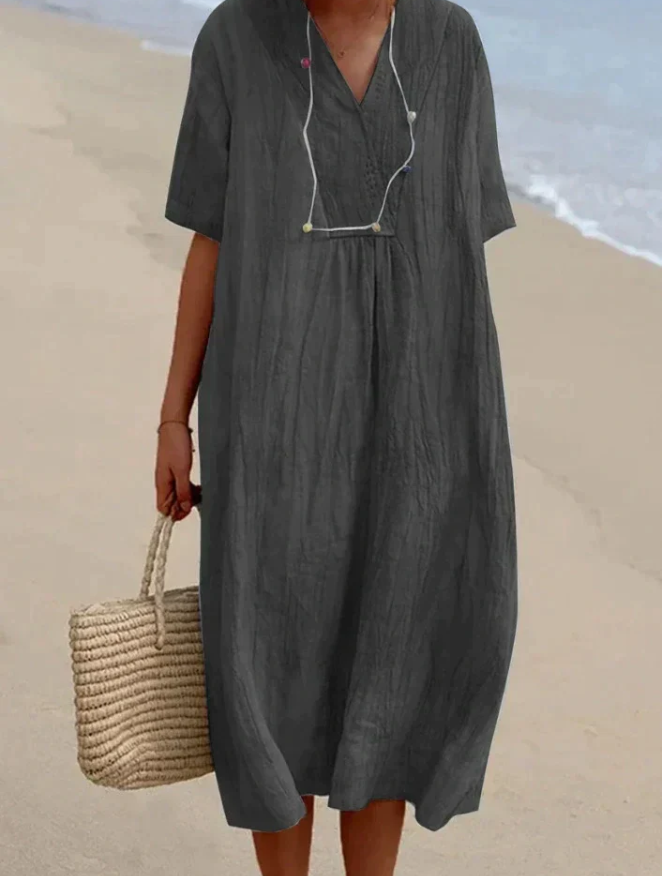 VIDA - Baumwoll-leinen-kleid