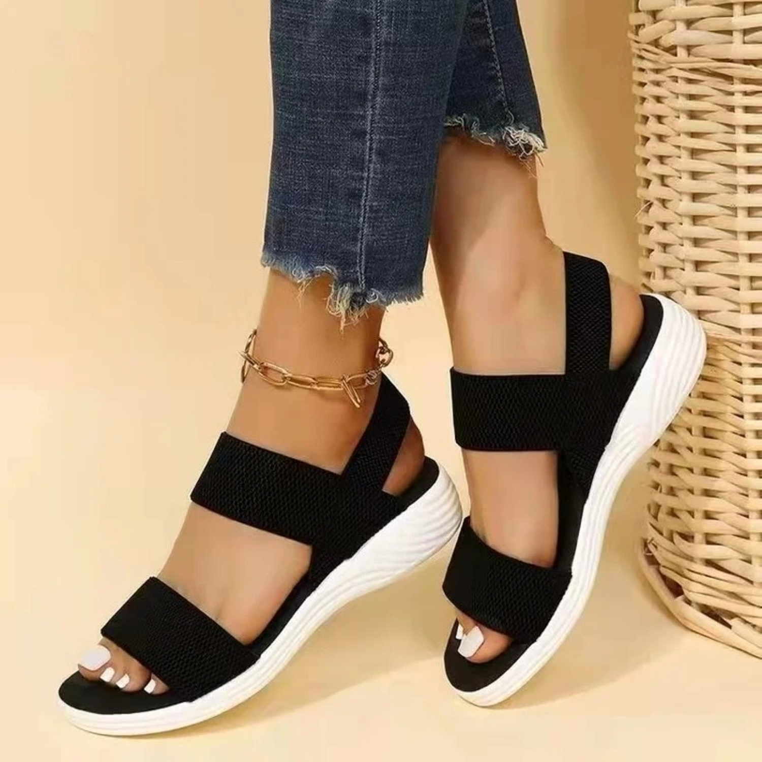 VIDA Damen Sandalen mit Mesh-Riemen