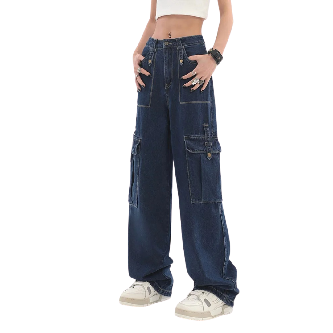 Livia | Jeans mit Weitem Bein und Vintage-Design für Damen