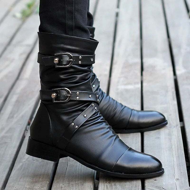 Hugo - Herren Vintage Lederstiefel