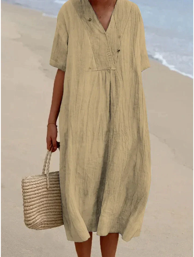 VIDA - Baumwoll-leinen-kleid