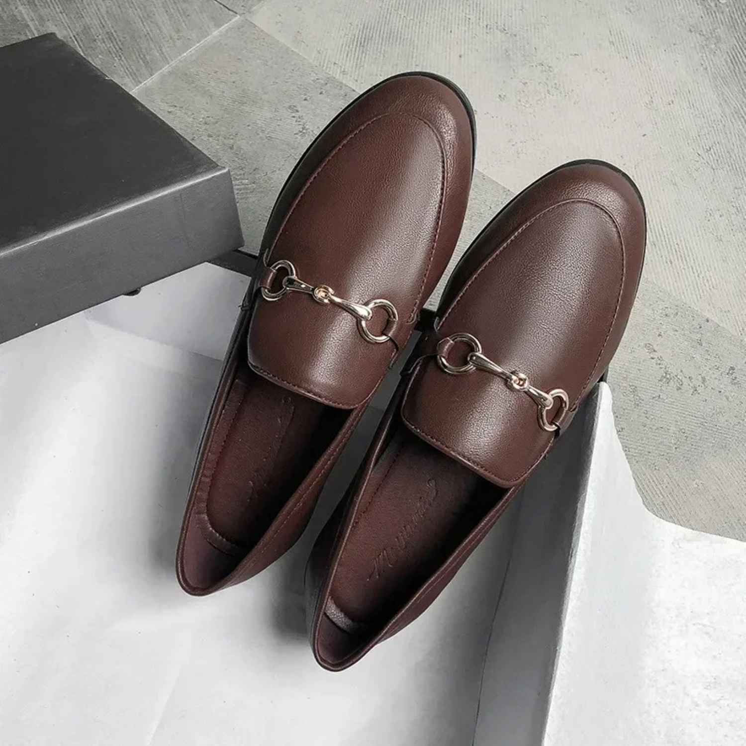 VIDA Leder Mokassin Stil Damen Loafer