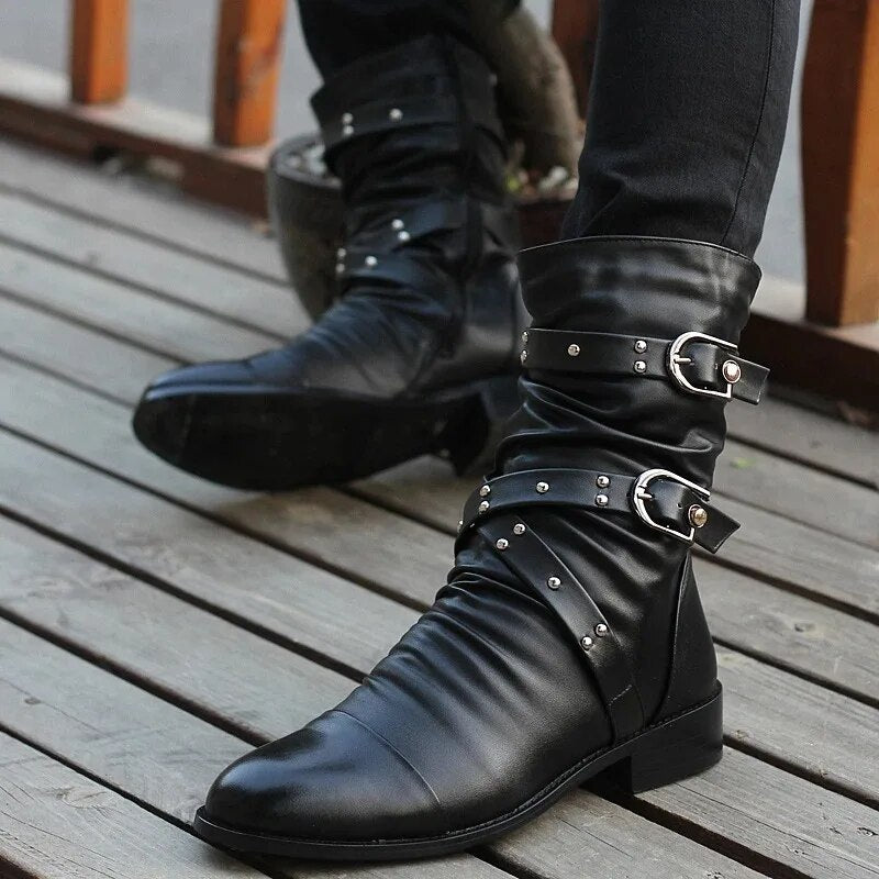 Hugo - Herren Vintage Lederstiefel