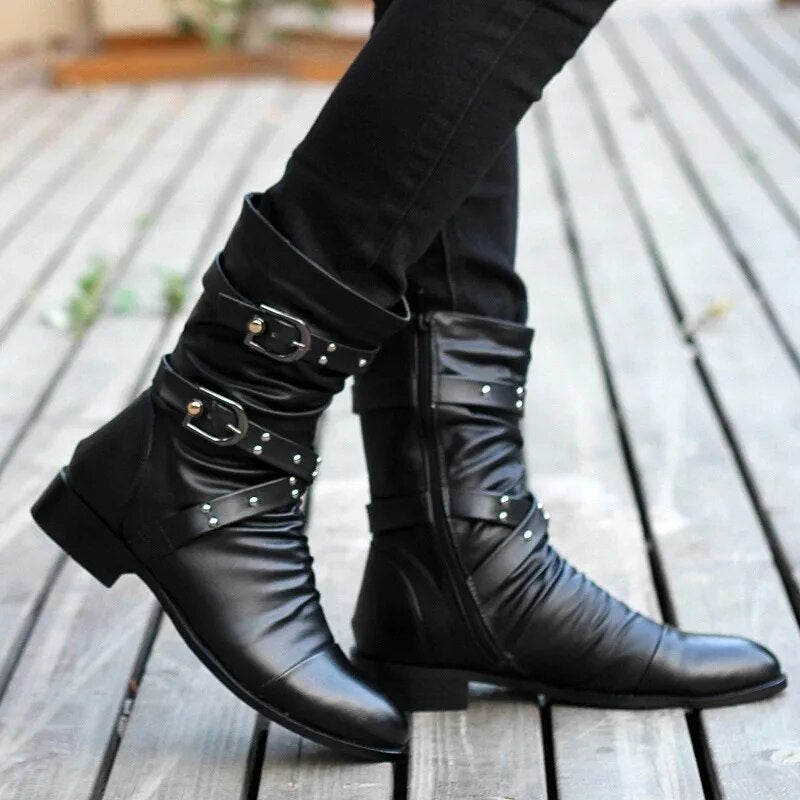 Hugo - Herren Vintage Lederstiefel