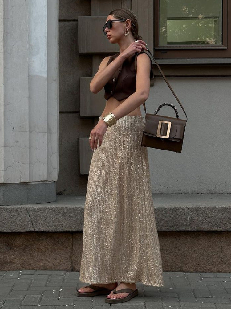 Celestia | Rock mit Eleganter Passform und Glitzernden Details für Damen
