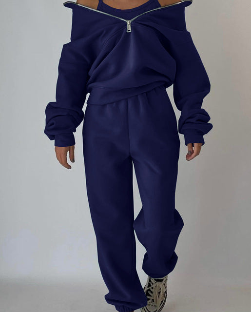 Liora | Sweatshirt und Hose mit Reißverschluss für stilbewusste Damen