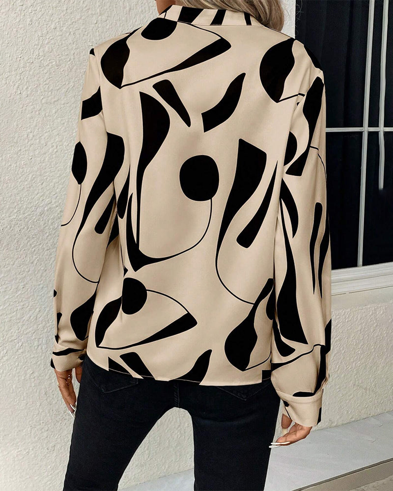 Zephyr Blouse | Trendige stylische Bluse mit Luxusmotiv mit langen Ärmeln