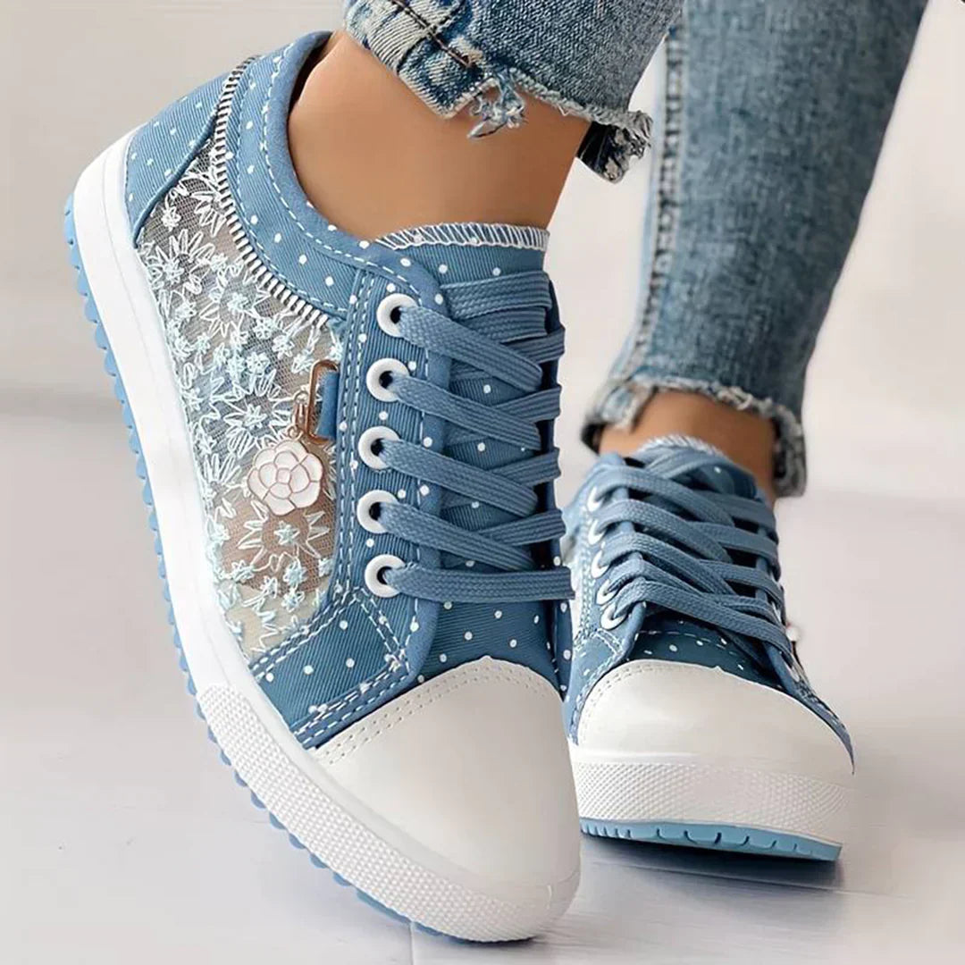 Amina - Blaue Canvas Sneakers für Frauen