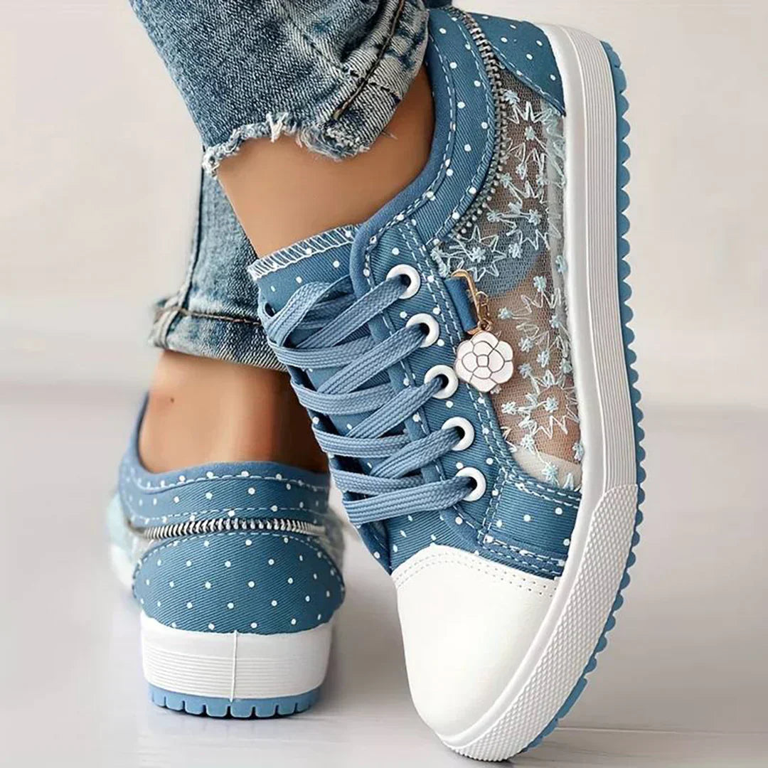 Amina - Blaue Canvas Sneakers für Frauen