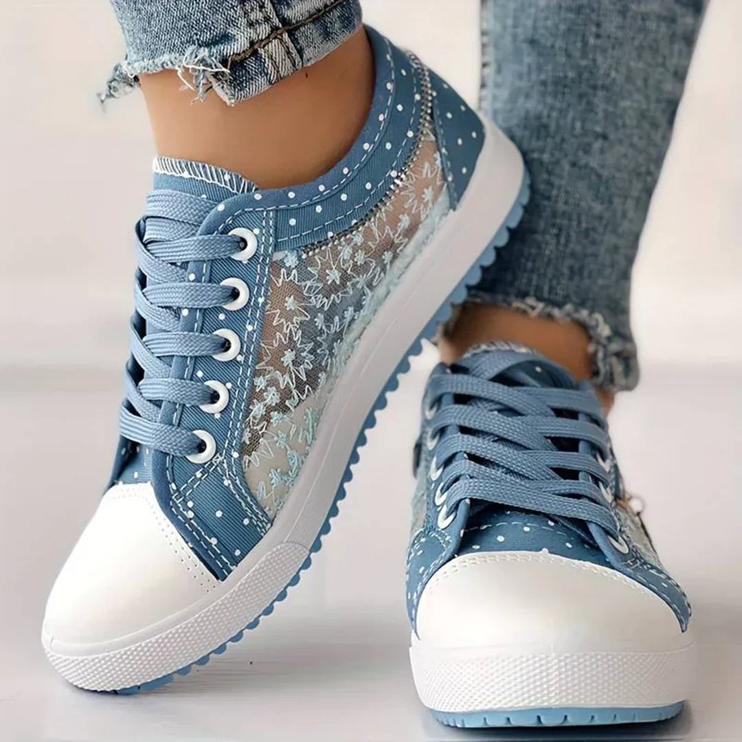 Amina - Blaue Canvas Sneakers für Frauen