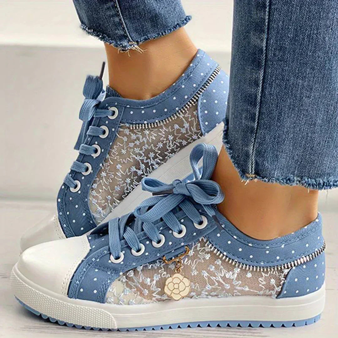 Amina - Blaue Canvas Sneakers für Frauen