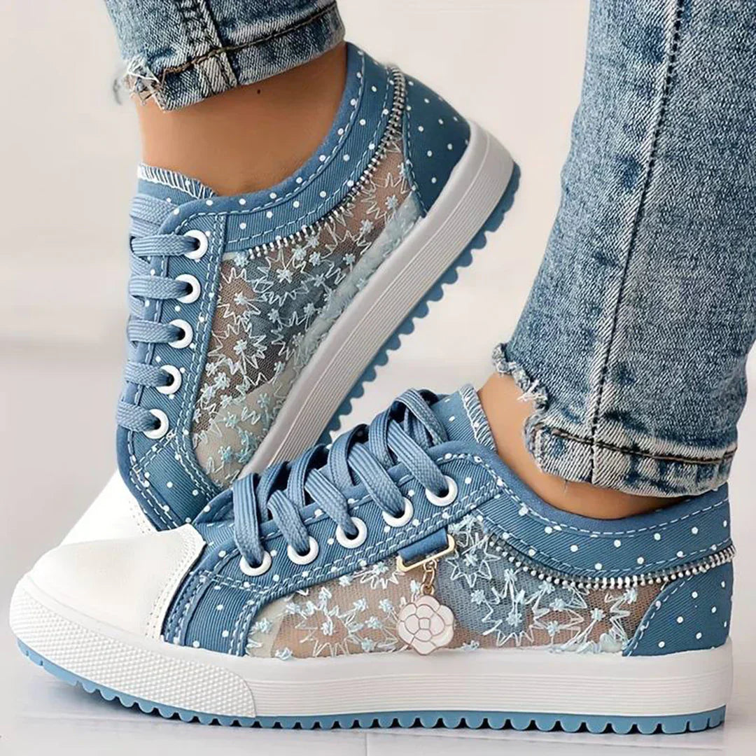 Amina - Blaue Canvas Sneakers für Frauen