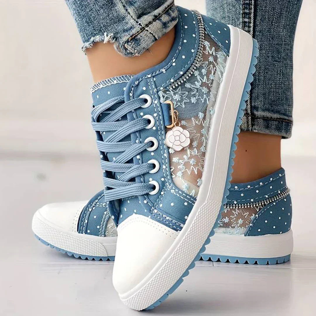 Amina - Blaue Canvas Sneakers für Frauen