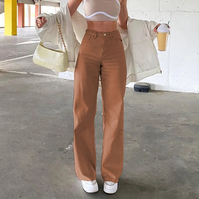 Aurora | Stretch-Hose mit Weitem Bein und Hoher Taille für Damen