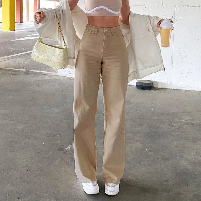 Aurora | Stretch-Hose mit Weitem Bein und Hoher Taille für Damen