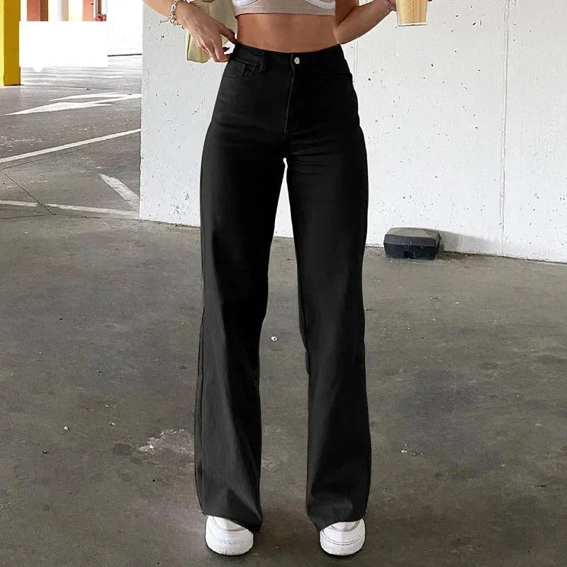 Aurora | Stretch-Hose mit Weitem Bein und Hoher Taille für Damen