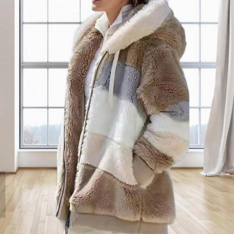 Lunara | Jacke mit Stilvollem Kunstpelz und Kapuze für den Winter